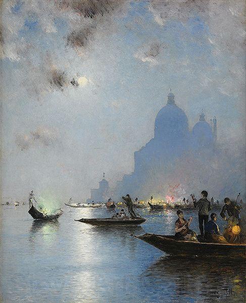 wilhelm von gegerfelt Venice in twilight Norge oil painting art